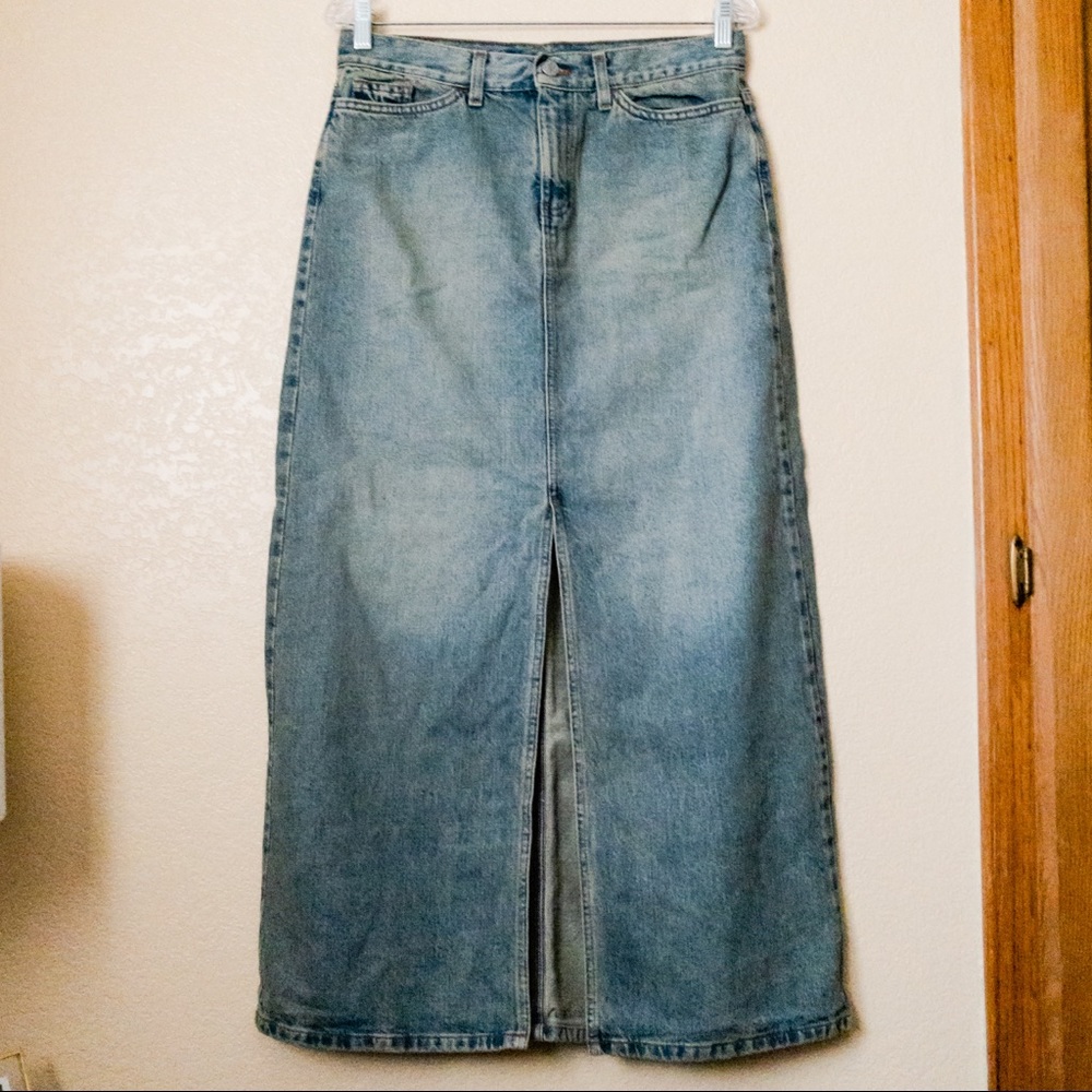 VINTAGE GAP Jeans Denim Faded Light Wash Skirt